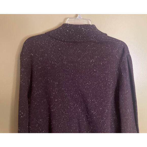 J Jill Brown V-neck Sweater with Shawl Collar Size Medium - Picture 5 of 5